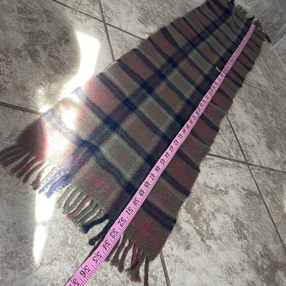 Vintage Peter Scott Scotland Wool Angora Plaid Blanket Scarf INVN1 - Picture 6 of 7